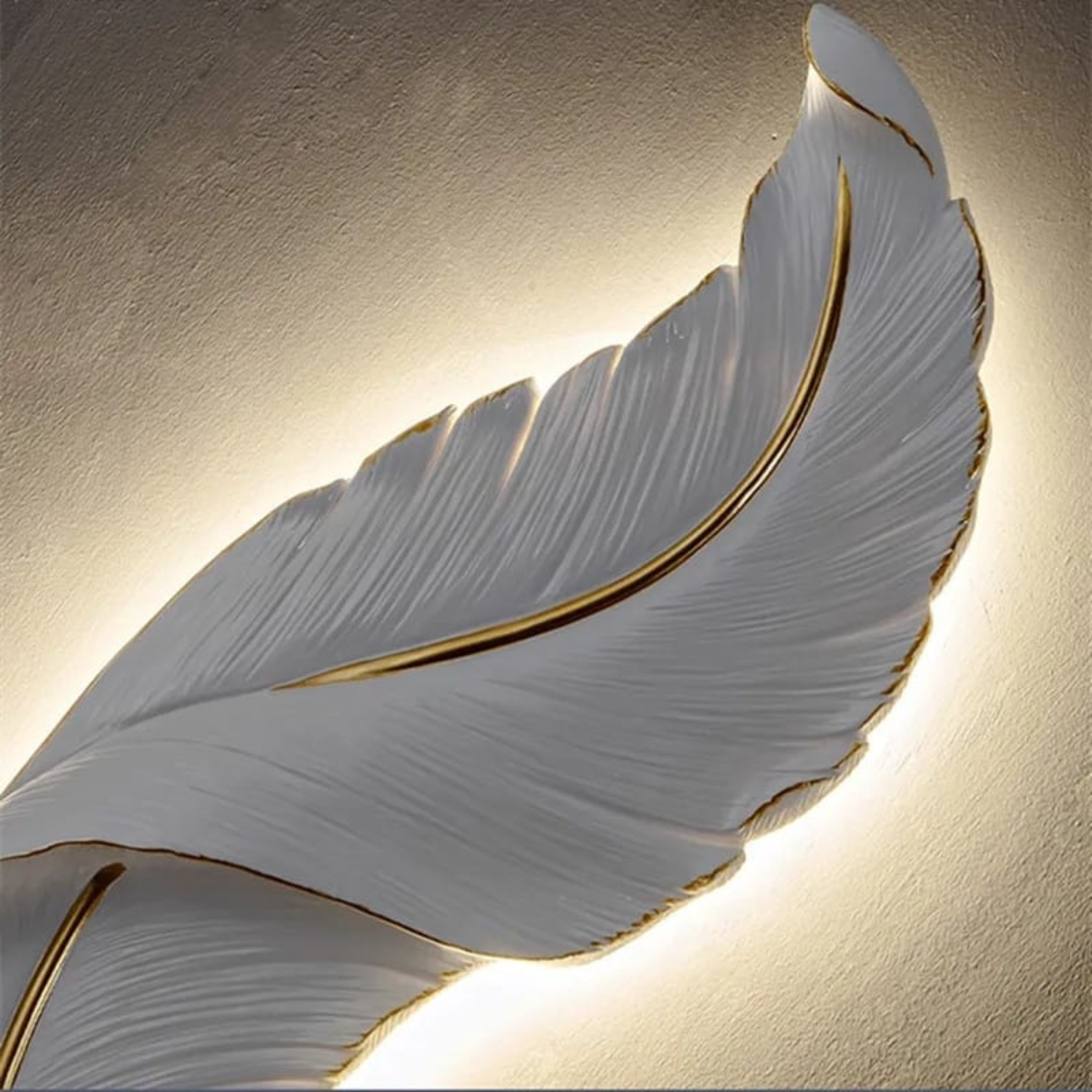 Indoor Nordic Decorative Modern Luxury Feather Wall Lamp – Large (3 Feet)